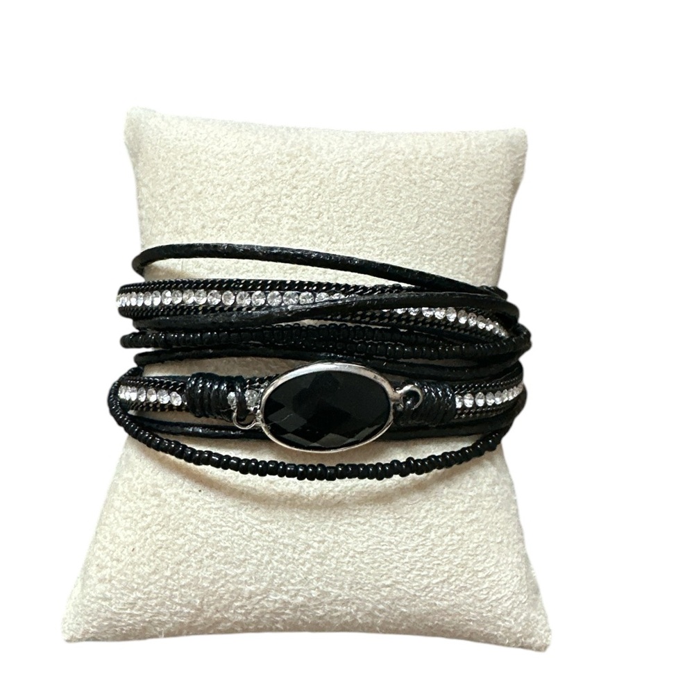 Wraparound Crystal Bracelet, Black